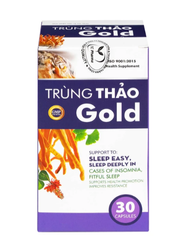 Viên uống hỗ trợ dễ ngủ, ngủ sâu giấc, tăng cường sức khỏe Trùng Thảo Gold (30 viên)
