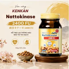Viên uống giảm nguy cơ hình thành huyết khối, tăng cường lưu thông máu Nattokinase 2400FU KenKan (60 viên)