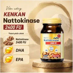 Viên uống giảm nguy cơ hình thành huyết khối, tăng cường lưu thông máu Nattokinase 2400FU KenKan (60 viên)