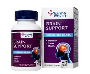 Viên uống bổ não, hỗ trợ cải thiện suy giảm trí nhớ Brain Support Pharma World (60 viên)