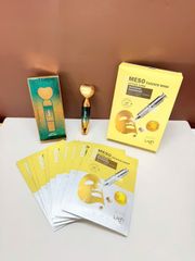 Mặt Nạ Dưỡng Trắng Laon Medi Meso Essence Mask - Niacinamide Cấp Ẩm & Làm Sáng Da (30ml, 10 Miếng) tặng thanh massage mặt