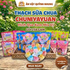Thạch Trái Cây 3D Hình Que Kem, Chân Mèo CHUNYAYUAN 258g - Thạch Phô Mai Sữa Chua Mix Vị Thơm Ngon Ăn Vặt Quỳnh Nhung