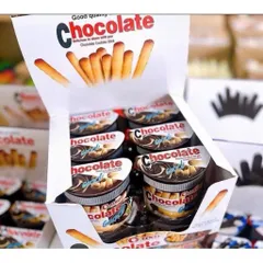 Lốc 6 Hộp Bánh Que Chấm Hongya 40g - Bánh Que Chấm Chocolate Đậm Đà, Bánh Que Đen Chấm Kem Sữa Béo Ngậy Ăn Vặt