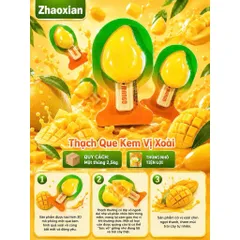 Thùng 2,5kg Thạch Que Kem Zhaoxian Mix Vị Dưa Gang Chanh Vàng Trà Sữa - Thạch Trái Cây 3D Dai Ngon Cho Bé Ăn Vặt