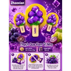 Thùng 2,5kg Thạch Que Kem Zhaoxian Mix Vị Dưa Gang Chanh Vàng Trà Sữa - Thạch Trái Cây 3D Dai Ngon Cho Bé Ăn Vặt