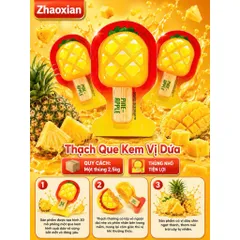 Thùng 2,5kg Thạch Que Kem Zhaoxian Mix Vị Dưa Gang Chanh Vàng Trà Sữa - Thạch Trái Cây 3D Dai Ngon Cho Bé Ăn Vặt