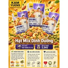 Combo 500g Hạt Mix Vị Dinh Dưỡng Kam Yuens Thơm Giòn Béo Bùi - Đồ Ăn Vặt Hạt Thập Cẩm Sấy Khô Cao Cấp Quỳnh Nhung