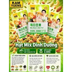 Combo 500g Hạt Mix Vị Dinh Dưỡng Kam Yuens Thơm Giòn Béo Bùi - Đồ Ăn Vặt Hạt Thập Cẩm Sấy Khô Cao Cấp Quỳnh Nhung