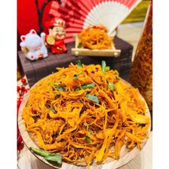 Khô Gà Lá Chanh Loại 1 Hũ 400g - Thịt Gà Khô Xé Sợi Cay Cay Giòn Dai Đậm Vị Đồ Ăn Vặt Nội Địa Thơm Ngon Giá Rẻ