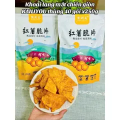 Khoai Lang Mật Chiên Giòn KAILIYOU Gói 250g - Snack Khoai Lang Sấy Lát Mỏng Bản To Giòn Rụm, Đồ Ăn Vặt Nội Địa Trung