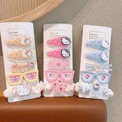 Kẹp Tóc Cho Bé Gái Hello Kitty Dễ Thương, Combo Kẹp Tóc Nhựa Kính Charm Hoạt Hình Cao Cấp Cho Bé - SP3390