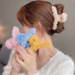 Combo 2 Kẹp Tóc Càng Cua Bọc Lông Vũ Siêu Mềm SP00490 - Kẹp Ngoạm Tóc Lông Xù Hot Trend Thu Đông Nhiều Màu Dễ Thương
