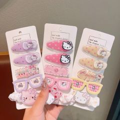 Kẹp Tóc Cho Bé Gái Hello Kitty Dễ Thương, Combo Kẹp Tóc Nhựa Kính Charm Hoạt Hình Cao Cấp Cho Bé - SP3390