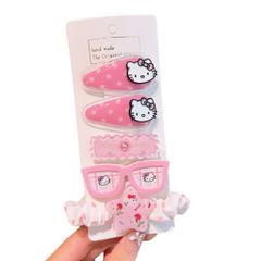 Kẹp Tóc Cho Bé Gái Hello Kitty Dễ Thương, Combo Kẹp Tóc Nhựa Kính Charm Hoạt Hình Cao Cấp Cho Bé - SP3390