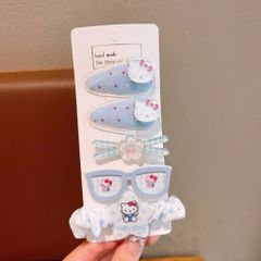 Kẹp Tóc Cho Bé Gái Hello Kitty Dễ Thương, Combo Kẹp Tóc Nhựa Kính Charm Hoạt Hình Cao Cấp Cho Bé - SP3390