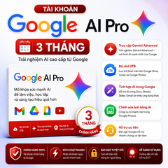 Tài Khoản Gemini Ultra X20/Google AI Ultra X20 chính chủ 3 tháng (Gói X20 - gấp 20 lần PRO)