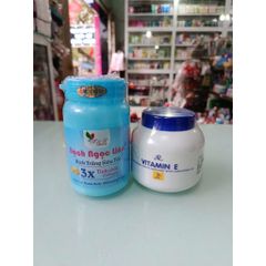 Combo dưỡng body gồm Kích Bạch ngọc liên và Vitamin E nắp xanh giúp dưỡng ẩm