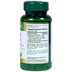 Viên uống hỗ trợ tăng cường tuần hoàn não Ginkgo Biloba 60mg Nature's Bounty (60 viên)
