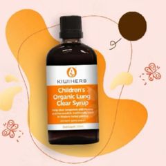 KiwiHerb Children's Organic Lung Clear Syrup |100 mL| Bổ phổi - Long đờm & Phân hủy chất nhầy sâu trong phổi dành cho trẻ từ 0 - 12 tuổi [S/P Chuẩn New Zealand]
