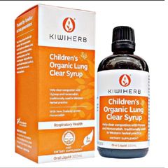 KiwiHerb Children's Organic Lung Clear Syrup |100 mL| Bổ phổi - Long đờm & Phân hủy chất nhầy sâu trong phổi dành cho trẻ từ 0 - 12 tuổi [S/P Chuẩn New Zealand]