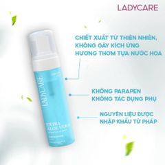 Bọt Vệ Sinh Ladycare Extra Aloe Vera 190ml Chính Hãng - Làm Sạch Dịu Nhẹ, Cân Bằng pH, Khử Mùi Vùng Kín