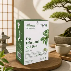 Trà Thìa Canh Khổ Qua HerbaFood - Hỗ Trợ Ổn Định Chỉ Số Đường Huyết, Giảm mỡ máu (Hộp 60 Túi Lọc x 4.5g)