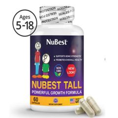 Nubest Tall New Look |60 viên| Hỗ trợ thúc đẩy phát triển chiều cao & Cải thiện sức đề kháng dành cho trẻ từ 5 tuổi trở lên [S/P nội địa Mỹ]