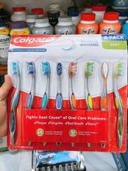 Bàn chải Colgate Advanced Whitening Soft vỉ 8 cây làm trắng răng mềm mại ⚡ Giá tốt nhất