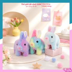 Đồ chơi thú bông Thỏ biết chạy, biết kêu, vẫy tai khuyến khích bé tập bò, phát triển giác quan