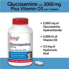Viên Uống Bổ Khớp Schiff Glucosamine Hydrochloride Vitamin D3 Hỗ Trợ Sức Khỏe Sụn Khớp (Hộp 150 viên) - YoungFit