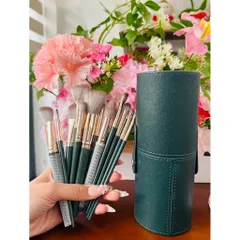SET CỌ MAKEUP KÈM CỐP DA XANH LÁ MÊ 💚✨ 786258