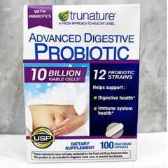 TruNature Advanced Digestive Probiotic |100 viên| Men vi sinh cải thiện tiêu hóa - Cân bằng hệ vi sinh đường ruột & Tăng cường sức đề kháng [S/P Chuẩn Mỹ]