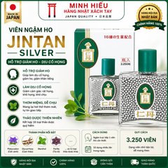 Viên Ngậm Ho JINTAN Silver Nhật Bản – Hỗ Trợ Giảm Ho, Dịu Cổ Họng, Thơm Miệng