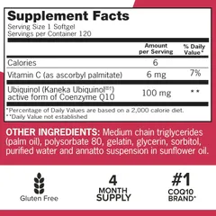 Ubiquinol Qunol Mega CoQ10 Ubiquinol 100mg - Bổ tim ngừa tai biến đột quỵ, 120 viên chính hãng Qunol Mỹ