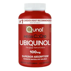 Ubiquinol Qunol Mega CoQ10 Ubiquinol 100mg - Bổ tim ngừa tai biến đột quỵ, 120 viên chính hãng Qunol Mỹ