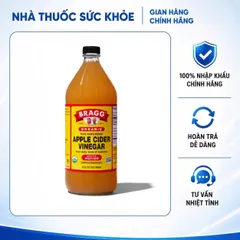 [Nhập khẩu chính hãng] Giấm Táo Hữu Cơ Bragg Organic Mỹ - Chai 946ml, Chứa Dấm Cái Mother Giàu Enzyme, Hỗ Trợ Tiêu Hóa và Kiểm Soát Cân Nặng, USDA Organic