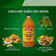 [Nhập khẩu chính hãng] Giấm Táo Hữu Cơ Bragg Organic Mỹ - Chai 946ml, Chứa Dấm Cái Mother Giàu Enzyme, Hỗ Trợ Tiêu Hóa và Kiểm Soát Cân Nặng, USDA Organic