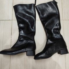 [ Thanh lý] Bốt đùi da mềm khoá sau đế vuông 4  phân size 36 - Hàng Loại 1 Quảng Châu