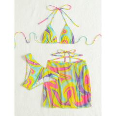 Set bikini bộ bơi đi biển liền thân hở lưng sang trọng