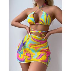 Set bikini bộ bơi đi biển liền thân hở lưng sang trọng