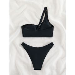 Bộ Bikini đi biển thiết kế quyến rũ thời trang họa tiết trái tim vai lệch