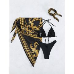 Bikini Đi Biển 3 Mảnh Có Khăn Quấn Siêu Quyến Rũ Cho Nữ