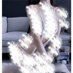 [Che tên] Đồ lót phụ nữ áo tắm sọc không lưng buộc dây ba điểm hộp đêm cực kỳ hấp dẫn