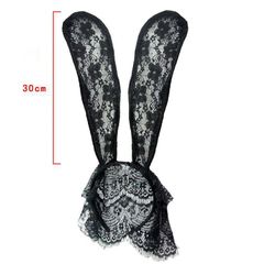 Bờm tai thỏ liền mặt nạ ren - Băng Đô Mặt nạ tai thỏ hoá trang sexy