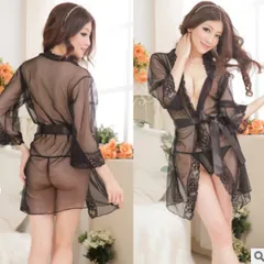 [Che tên] Áo choàng ngủ Kimono chất voan cực mát