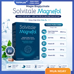 Solvitale Magnefol – Bổ Sung Magie Bisglycinate, Vitamin B1 B6 B9 B12 Cho Cơ Thể, Hỗ Trợ Giảm Căng Thẳng, Mệt Mỏi, Tê Bì, Chuột Rút