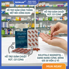 Solvitale Magnefol – Bổ Sung Magie Bisglycinate, Vitamin B1 B6 B9 B12 Cho Cơ Thể, Hỗ Trợ Giảm Căng Thẳng, Mệt Mỏi, Tê Bì, Chuột Rút