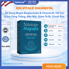 Solvitale Magnefol – Bổ Sung Magie Bisglycinate, Vitamin B1 B6 B9 B12 Cho Cơ Thể, Hỗ Trợ Giảm Căng Thẳng, Mệt Mỏi, Tê Bì, Chuột Rút