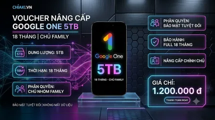 Voucher Nâng Cấp Google One 5TB 18T Chính Chủ (Family + Gemini Pro)