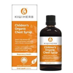 Siro ho hữu cơ KiwiHerb Children's Organic Chest Syrup |100 mL| Long đờm - Giảm ho - Kháng khuẩn & Làm thông thoáng đường hô hấp [S/P Chuẩn NZ]